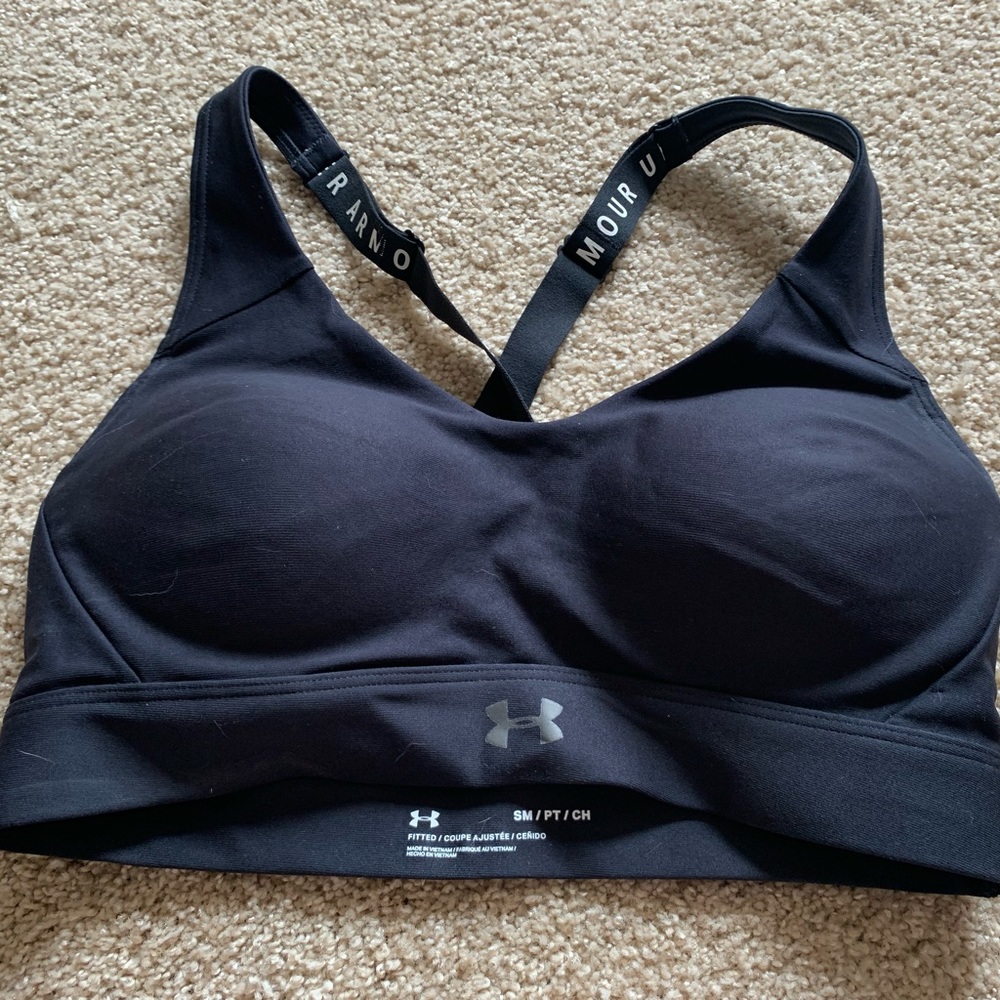 Under Armor black sports bra. Size small